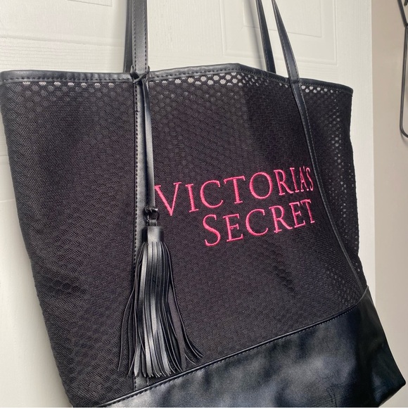 Victoria's Secret Black and Pink Tote Excellent - Picture 6 of 7